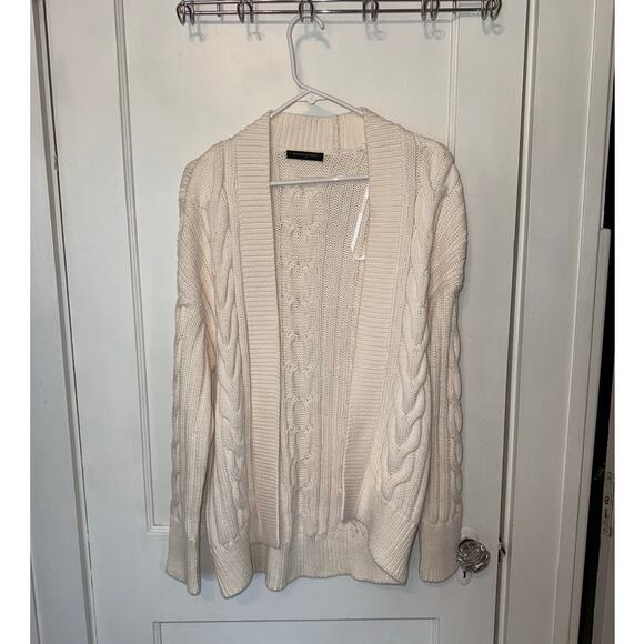 Banana Republic Heavy Cable Knit Cream Cardigan Women's size S - Picture 1 of 6